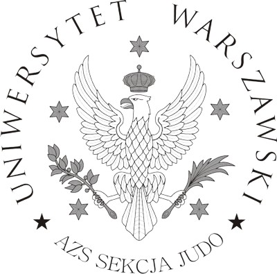 Orzeł w koronie Napis Uniwersytet Warszawski AZS Sekcja Judo